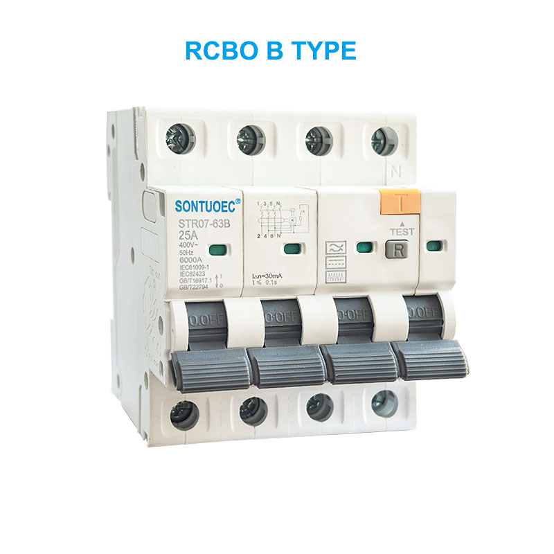 स्ट्रो'-63b RCBO B टाइप 2P 4P अवशिष्ट हालको सर्किट ब्रेकर